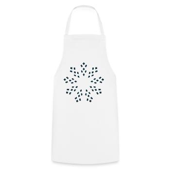 Dunkelblaue Geometrische Schneeflocke - Kochschürze - Weiß - Vorne - AI Model Male 185 dark (185cm)