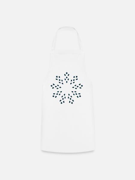 Dunkelblaue Geometrische Schneeflocke - Kochschürze - Weiß