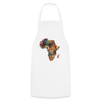 Afrika Karte Reise Backpacker Touristen Souvenir  - Kochschürze - Weiß - Vorne - AI Model Male 185 dark (185cm)