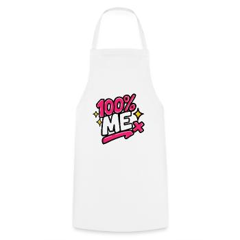 GEN Z ZITIERT TYPOGRAFIE-DESIGN – 100 % ICH - Kochschürze - Weiß - Vorne - AI Model Male 185 dark (185cm)