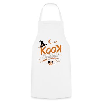 Kook Original Halloween Orange Kürbis Hexe - Kochschürze - Weiß - Vorne - AI Model Male 185 dark (185cm)