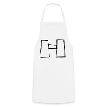 Fernglas handgezeichnet - Kochschürze - Weiß - Vorne - AI Model Male 185 dark (185cm)