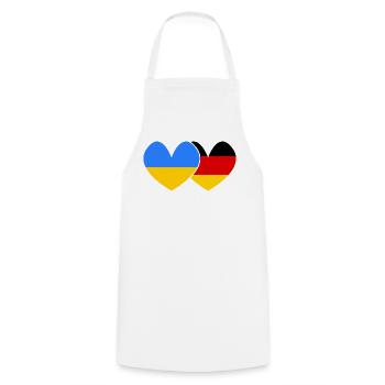 Ukraine Deutschland Freundschaft  - Kochschürze - Weiß - Vorne - AI Model Male 185 dark (185cm)