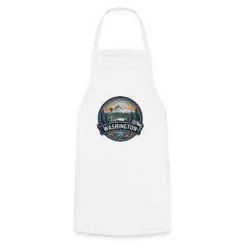 Washington Mount Rainier Space Needle Geschenk - Kochschürze - Weiß - Vorne - AI Model Male 185 dark (185cm)