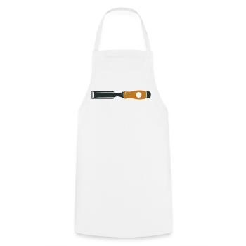 Stechbeitel Werkzeug Icon - Kochschürze - Weiß - Vorne - AI Model Male 185 dark (185cm)