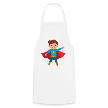 Kleiner Comic Superheld Kinder Helden Power Shirt - Kochschürze - Weiß - Vorne - AI Model Male 185 dark (185cm)