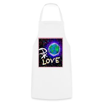 Kosmische Liebe und Pax Christi Neon-Print - Kochschürze - Weiß - Vorne - AI Model Male 185 dark (185cm)
