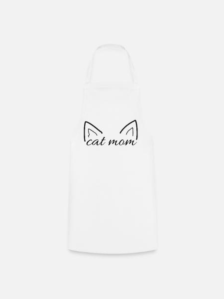 Minimalistische Katzenohrlinien-Kunst - Kochschürze - Weiß
