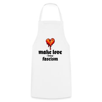 make love destroy fascism - Kochschürze - Weiß - Vorne - AI Model Male 185 dark (185cm)