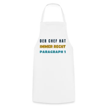Der Chef Hat Immer Recht Paragraph 1 Bürospruch - Kochschürze - Weiß - Vorne - AI Model Male 185 dark (185cm)