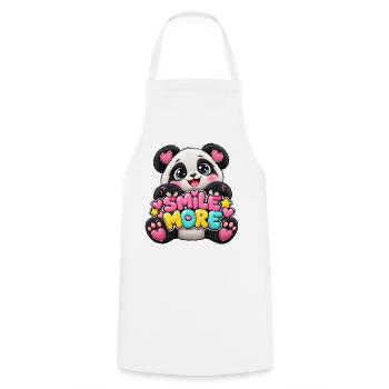 Panda Smile More Herz-Illustration - Kochschürze - Weiß - Vorne - AI Model Male 185 dark (185cm)