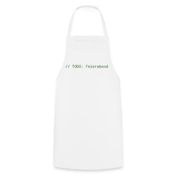 // TODO: Feierabend – Programmierer Shirt - Kochschürze - Weiß - Vorne - AI Model Male 185 dark (185cm)