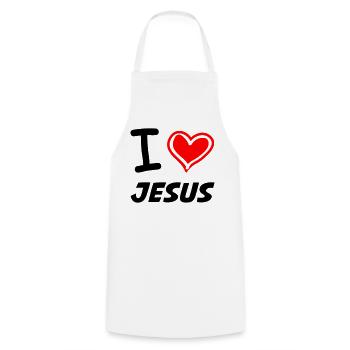 I Love Jesus - Kochschürze - Weiß - Vorne - AI Model Male 185 dark (185cm)