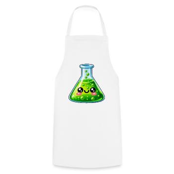Grüner Blubber im Erlenmeyer - Kochschürze - Weiß - Vorne - AI Model Male 185 dark (185cm)