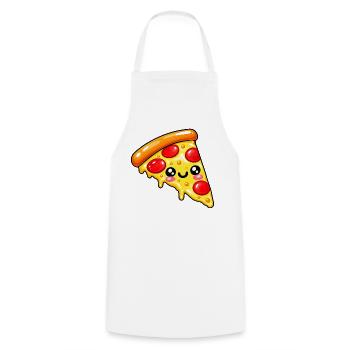 Kawaii Pizza Slice Cartoon - Kochschürze - Weiß - Vorne - AI Model Male 185 dark (185cm)
