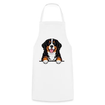 Berner Sennenhund - Kochschürze - Weiß - Vorne - AI Model Male 185 dark (185cm)