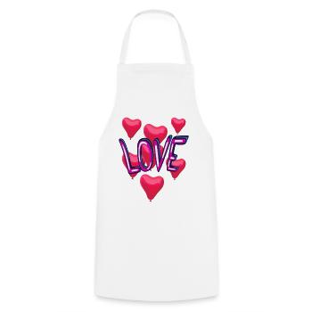 Neon Herz Love Schrift Ballons - Kochschürze - Weiß - Vorne - AI Model Male 185 dark (185cm)