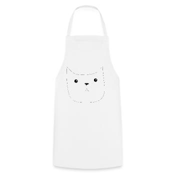Katzenkopf Silhouette Minimal - Kochschürze - Weiß - Vorne - AI Model Male 185 dark (185cm)