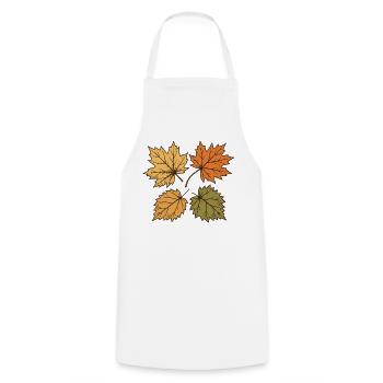 Tanzende Herbstblätter - Kochschürze - Weiß - Vorne - AI Model Male 185 dark (185cm)