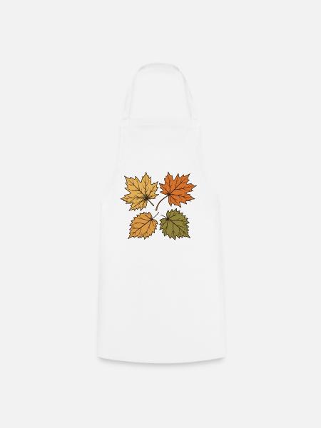 Tanzende Herbstblätter - Kochschürze - Weiß