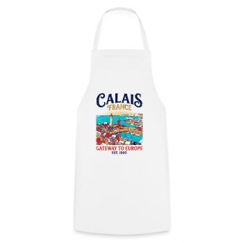 City Calais France Gateway To Europe Harbor - Kochschürze - Weiß - Vorne - AI Model Male 185 dark (185cm)
