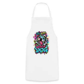 Leben Besser Mit Hund Graffiti - Kochschürze - Weiß - Vorne - AI Model Male 185 dark (185cm)