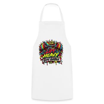 Lift Heavy Stay Humble Graffiti - Kochschürze - Weiß - Vorne - AI Model Male 185 dark (185cm)