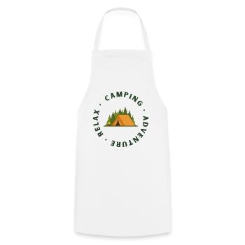 Camping Adventure Circle Logo - Kochschürze - Weiß - Vorne - AI Model Male 185 dark (185cm)