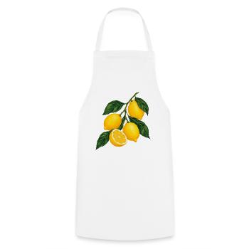Zitruszweig Gelbe Lemons Motiv - Kochschürze - Weiß - Vorne - AI Model Male 185 dark (185cm)