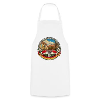 Ansbach Bayern Vintage Reisedesign - Kochschürze - Weiß - Vorne - AI Model Male 185 dark (185cm)