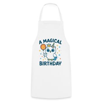 6 Kindergeburtstag A Magical Birthday Eule - Kochschürze - Weiß - Vorne - AI Model Male 185 dark (185cm)
