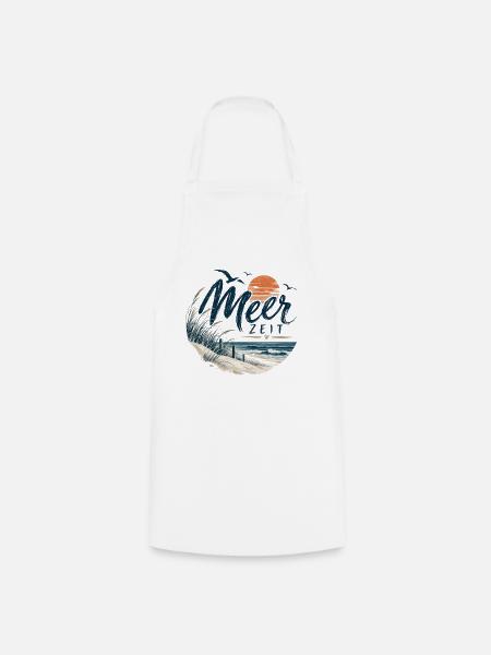 MeerZeit Strandbild - Kochschürze - Weiß