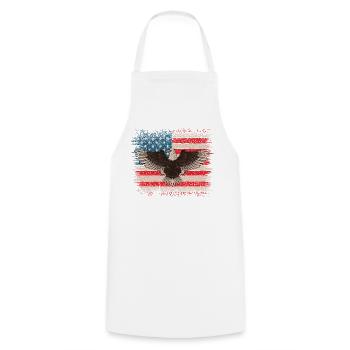 Weißkopfseeadler USA Flagge Amerikanischer Adler  - Kochschürze - Weiß - Vorne - AI Model Male 185 dark (185cm)