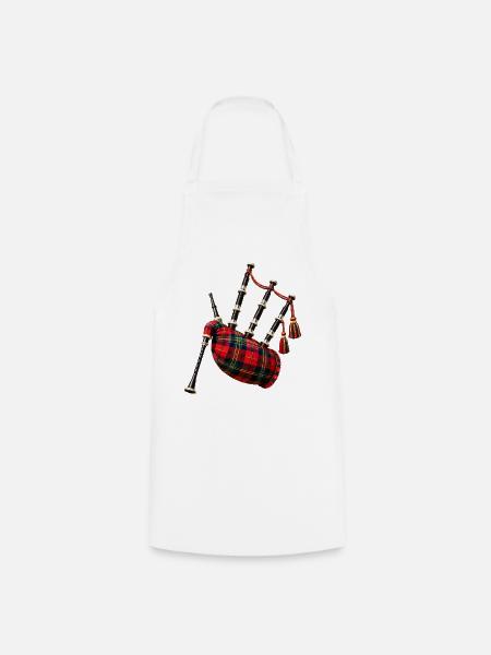 Keltischer Dudelsacktartan - Kochschürze - Weiß