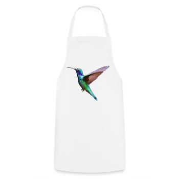 Kolibri – Vogelillustration - Kochschürze - Weiß - Vorne - AI Model Male 185 dark (185cm)