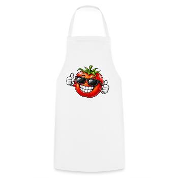 Coole Tomate Vegan Vegetarisch Cartoon - Kochschürze - Weiß - Vorne - AI Model Male 185 dark (185cm)
