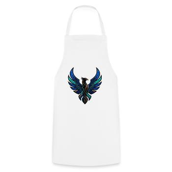 Cyber Phönix Gaming Logo Tech Adler Wappen - Kochschürze - Weiß - Vorne - AI Model Male 185 dark (185cm)