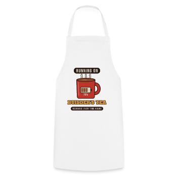 Laufen auf Builder's Tea - Kochschürze - Weiß - Vorne - AI Model Male 185 dark (185cm)