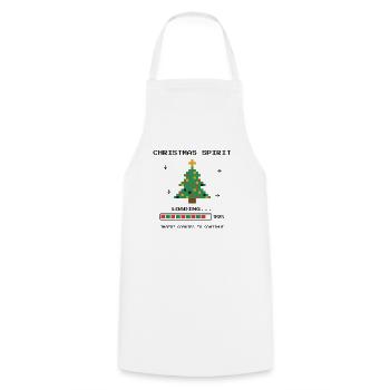 Pixel 8-Bit-Weihnachtsbaum - Kochschürze - Weiß - Vorne - AI Model Male 185 dark (185cm)