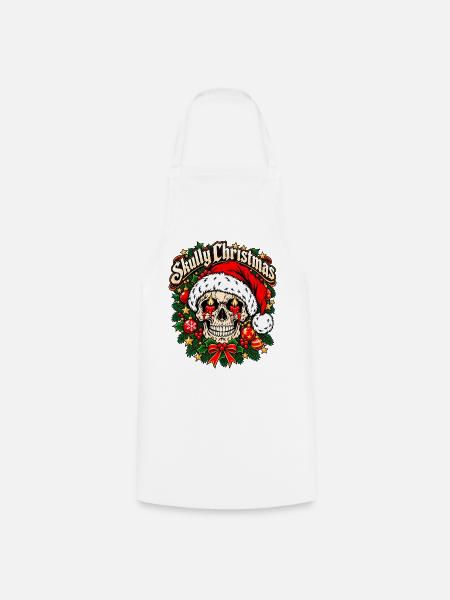 Skully Christmas - Kochschürze - Weiß