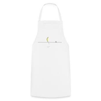 Nachtmond Silhouette Gelb Akzent - Kochschürze - Weiß - Vorne - AI Model Male 185 dark (185cm)