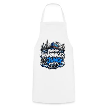 Bana Hamburger Jung derler – Hamburg Streetwear - Kochschürze - Weiß - Vorne - AI Model Male 185 dark (185cm)