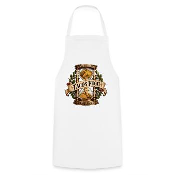 Tacos Fugit Sanduhrwappen - Kochschürze - Weiß - Vorne - AI Model Male 185 dark (185cm)