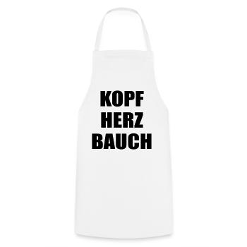 Entscheidungen Kopf Bauch Herz - Kochschürze - Weiß - Vorne - AI Model Male 185 dark (185cm)