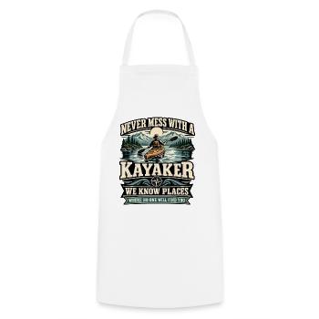 Lustiger Kajakliebhaber, Paddler, Flusskanu im Freien - Kochschürze - Weiß - Vorne - AI Model Male 185 dark (185cm)