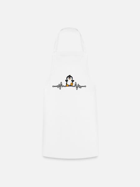 Pinguinherzschlag - Kochschürze - Weiß