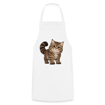 Schottische Wildkatze Kawaii Style - Kochschürze - Weiß - Vorne - AI Model Male 185 dark (185cm)