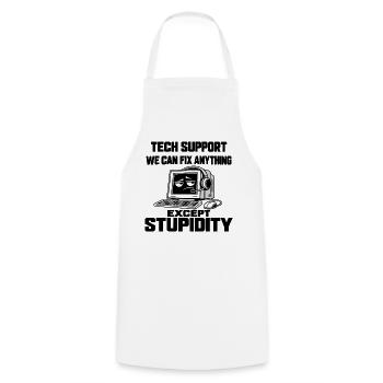 IT Support Humor - Alles lösbar außer Dummheit - Kochschürze - Weiß - Vorne - AI Model Male 185 dark (185cm)