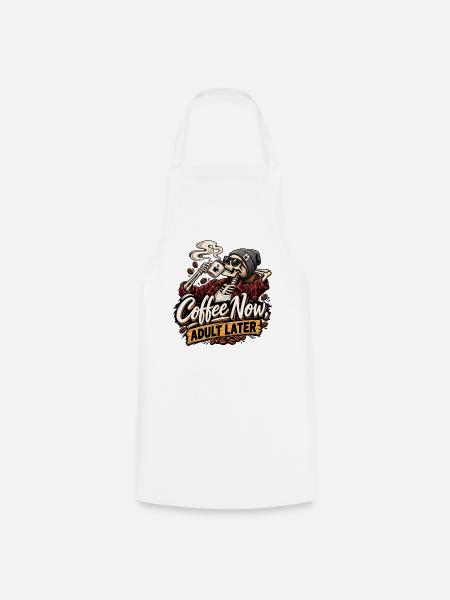 Lustiges Kaffee Skelett Design - Kochschürze - Weiß