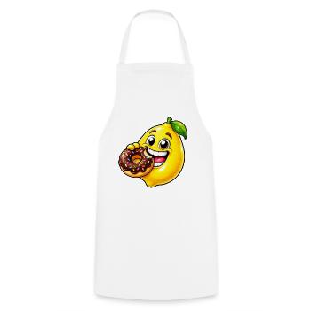 Süße Cartoon Zitrone Keks Dessert - Kochschürze - Weiß - Vorne - AI Model Male 185 dark (185cm)
